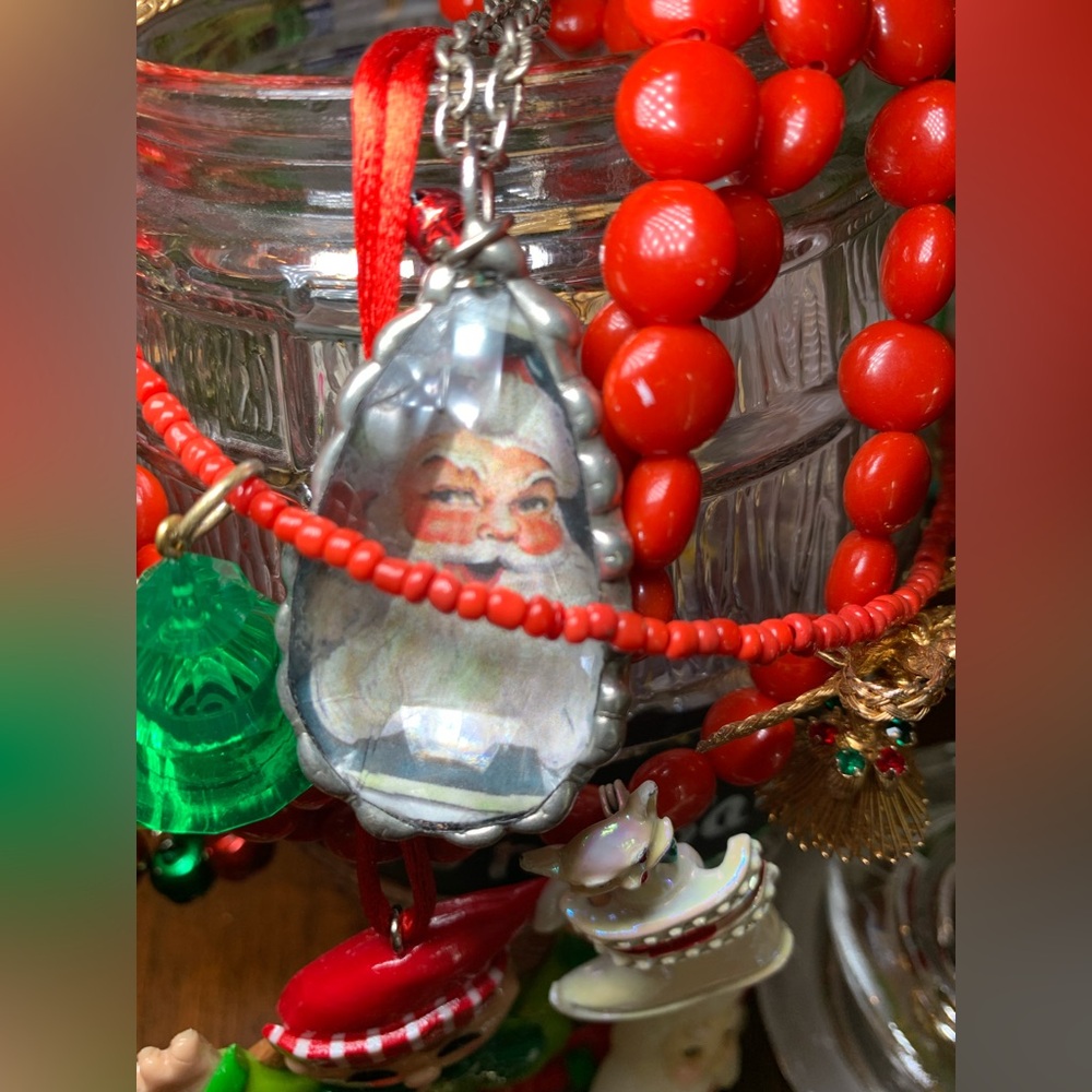 Christmas jewelry jar vintage and new retro fun perfect for advent from Santa - Picture 3 of 7